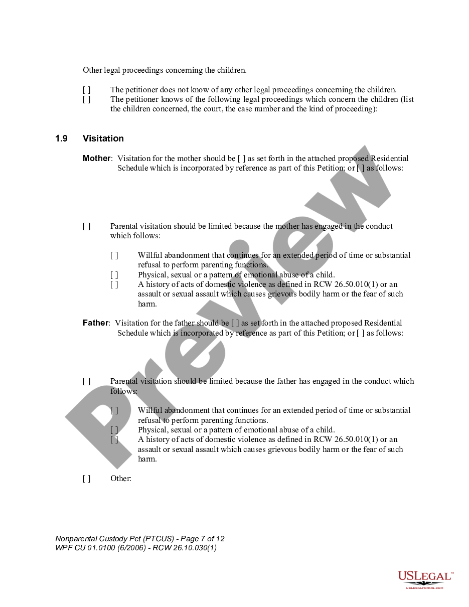 page 6 WPF CU 01.0100 - Nonparental Custody Petition - PTCUS preview
