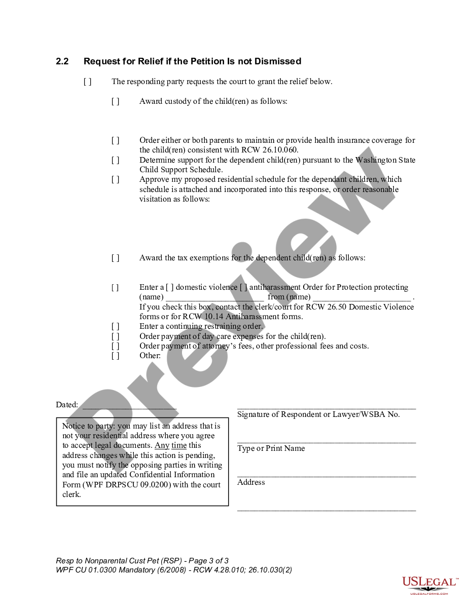 page 2 WPF CU 01.0300 - Response to Nonparental Custody Petition - RSP preview