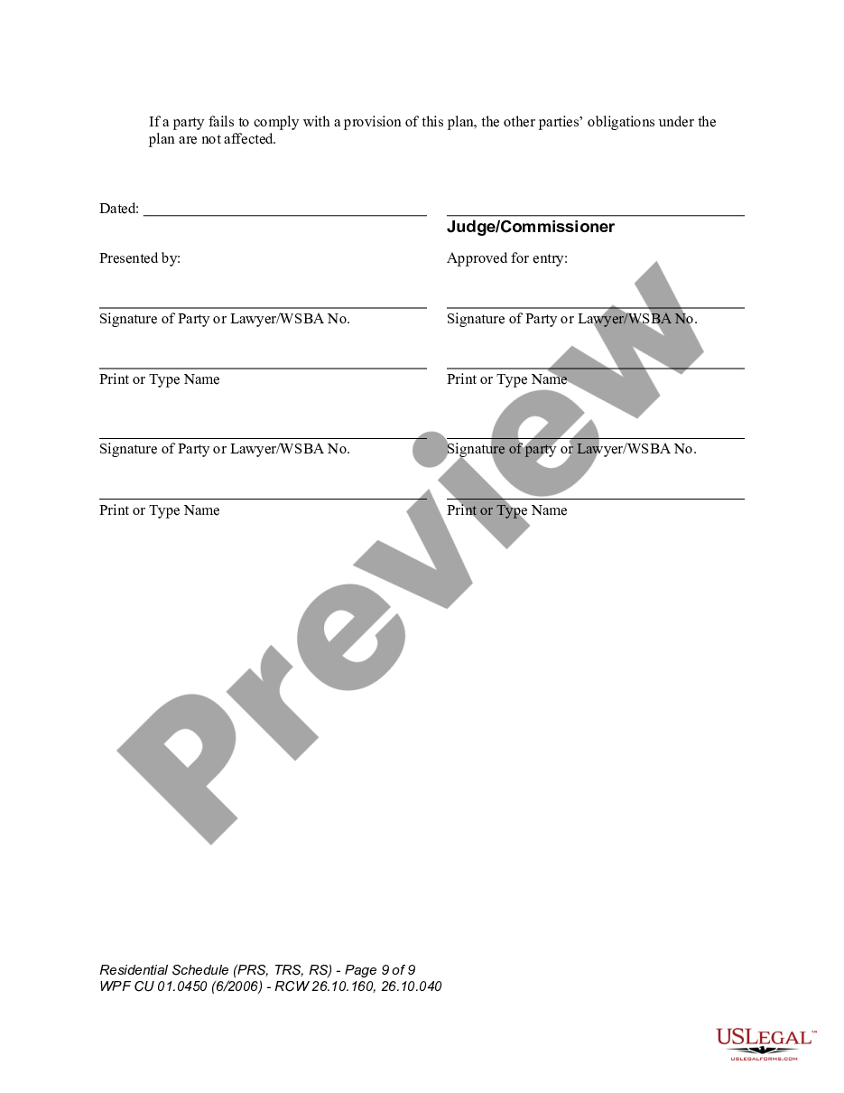 page 8 WPF CU 01.0450 - Residential Schedule preview