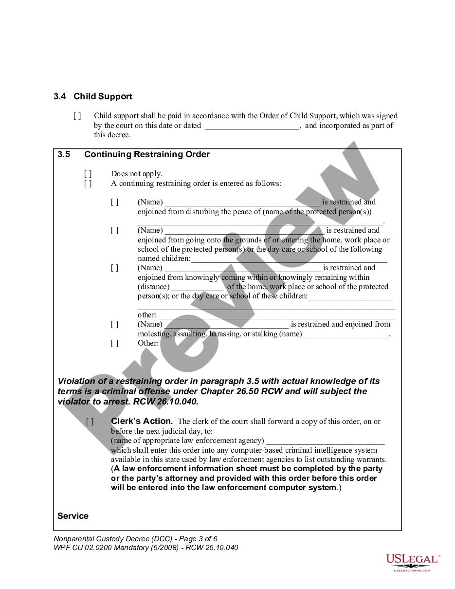 page 2 WPF CU 02.0200 - Nonparental Custody Decree - DCC preview