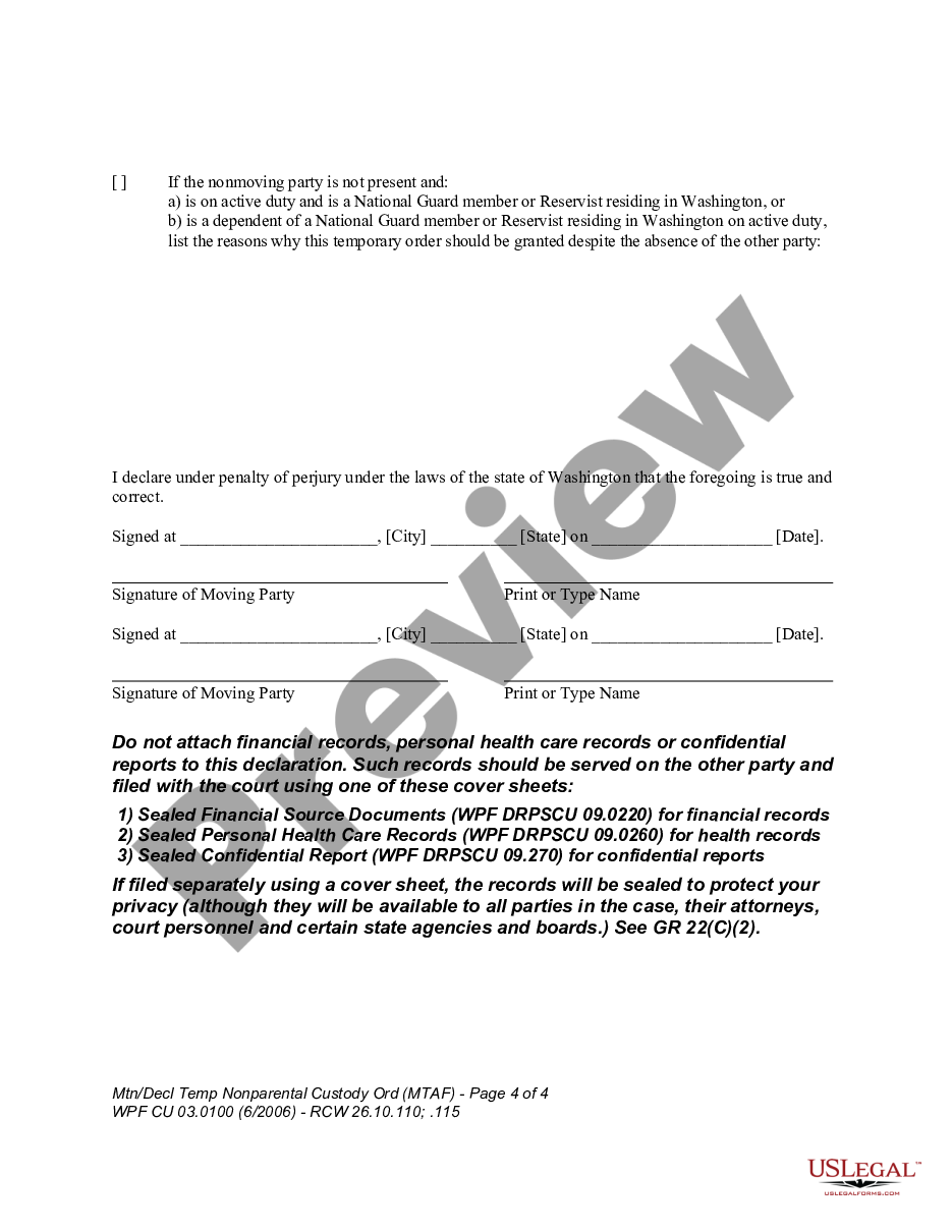 page 3 WPF CU 03.0100 - Motion and Declaration for Temporary Nonparental Custody Order - MT preview