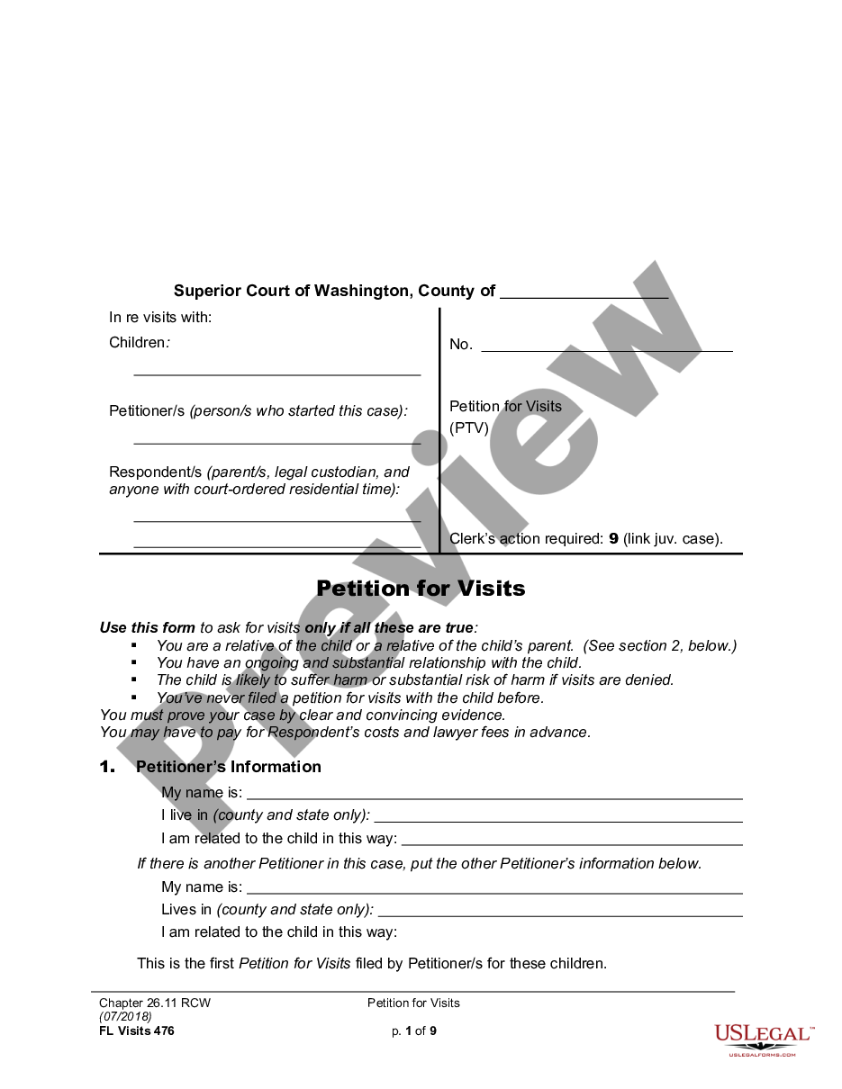 page 0 WPF CU 03.0300 - Petition for Visitation Rights - PT preview