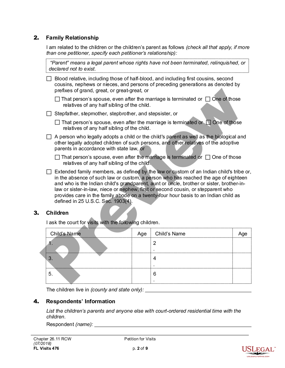 page 1 WPF CU 03.0300 - Petition for Visitation Rights - PT preview