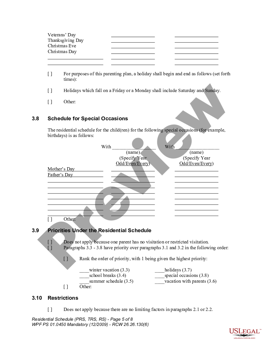 page 4 WPF PS 01.0450 - Residential Schedule - Proposed - RSP, Temporary - RST, Final Order - RS preview