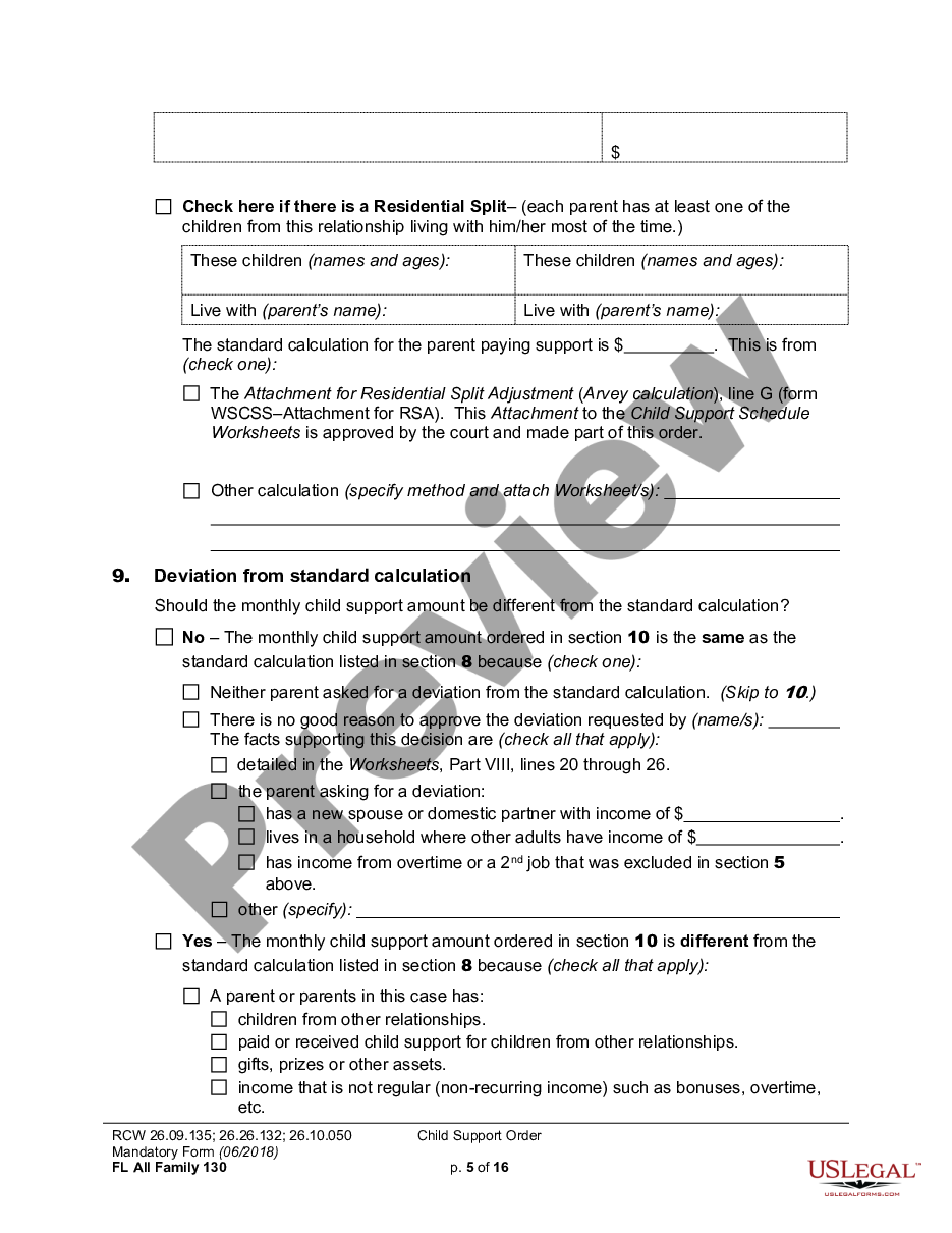 page 4 WPF PS 01.0500 - Order of Child Support - ORS preview
