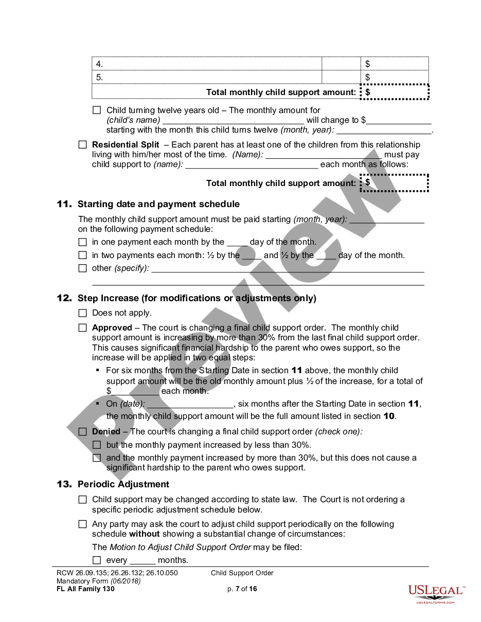 page 6 WPF PS 01.0500 - Order of Child Support - ORS preview