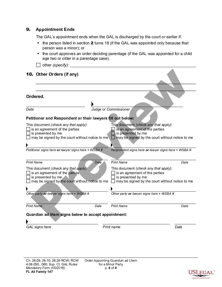 page 3 WPF PS 10A.0850 - Order Appointing Guardian Ad Litem - ORAPGL preview