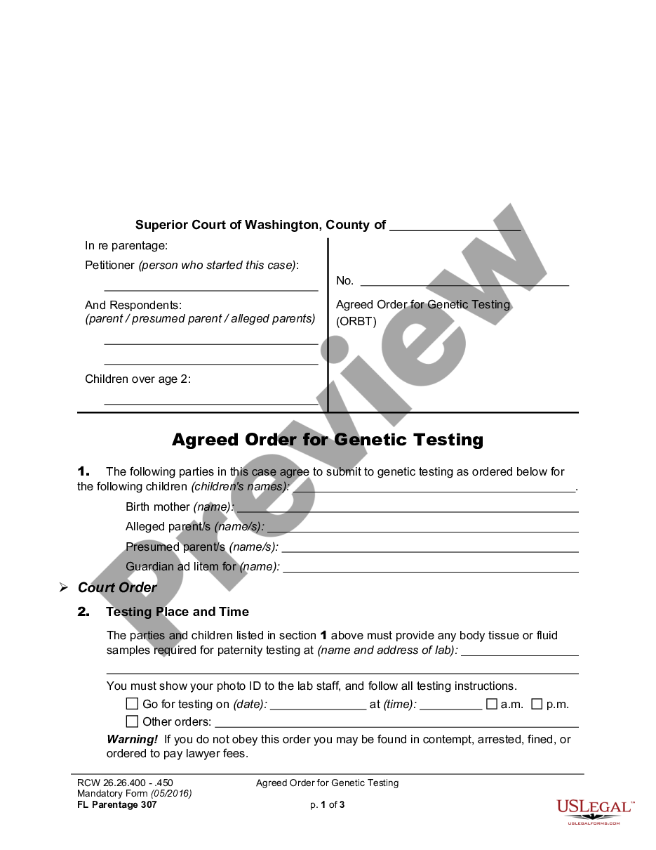 page 0 WPF PS 02.0250 - Paternity Genetic Testing Stipulation - Order on Stipulation - ORBT preview