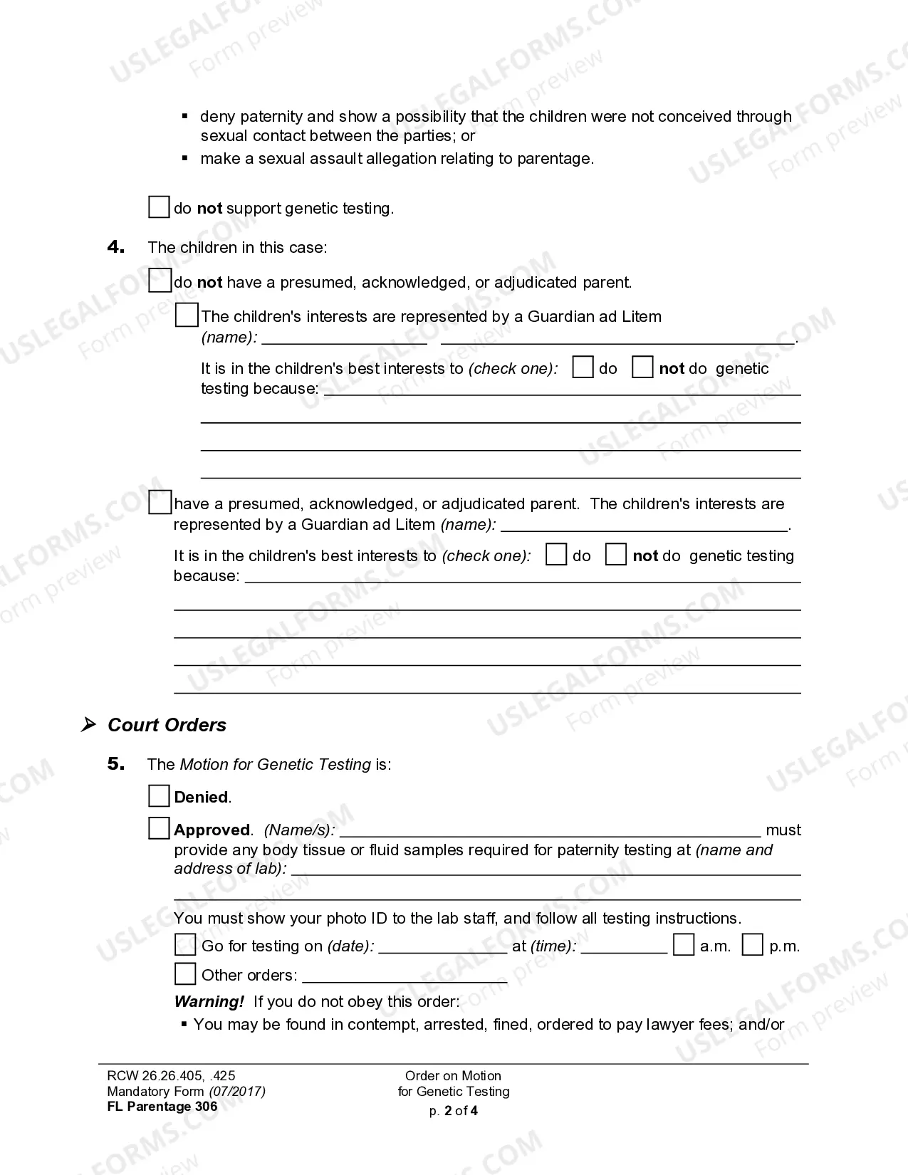 Preview WPF PS 02.0300 - Order Requiring Genetic Tests - ORBT