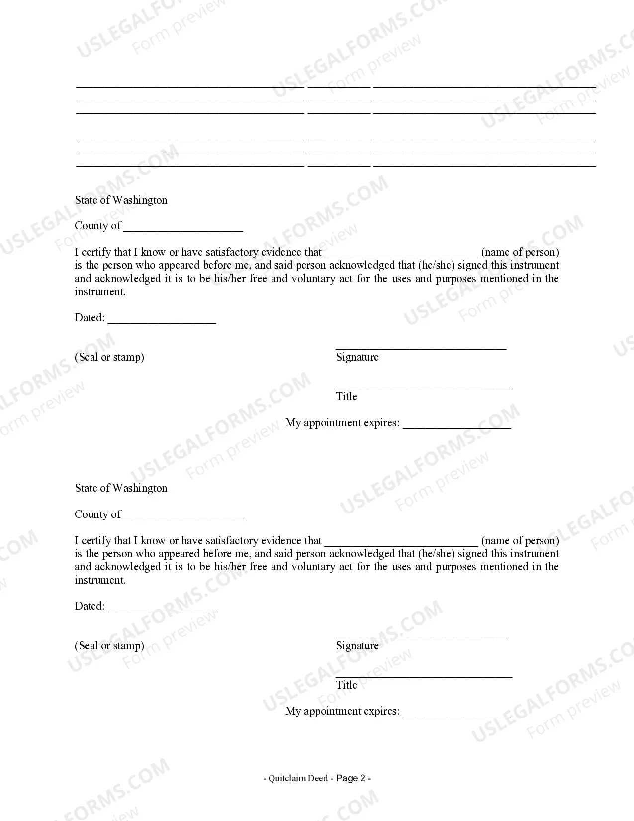 Preview Quitclaim Deed from Husband and Wife to LLC