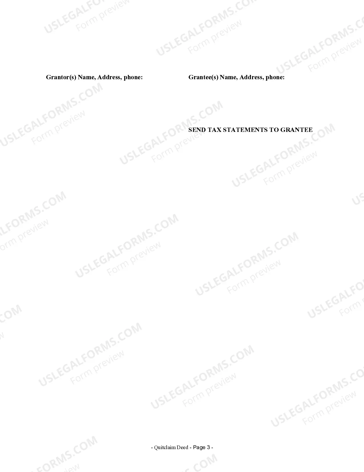 Preview Quitclaim Deed from Husband and Wife to LLC