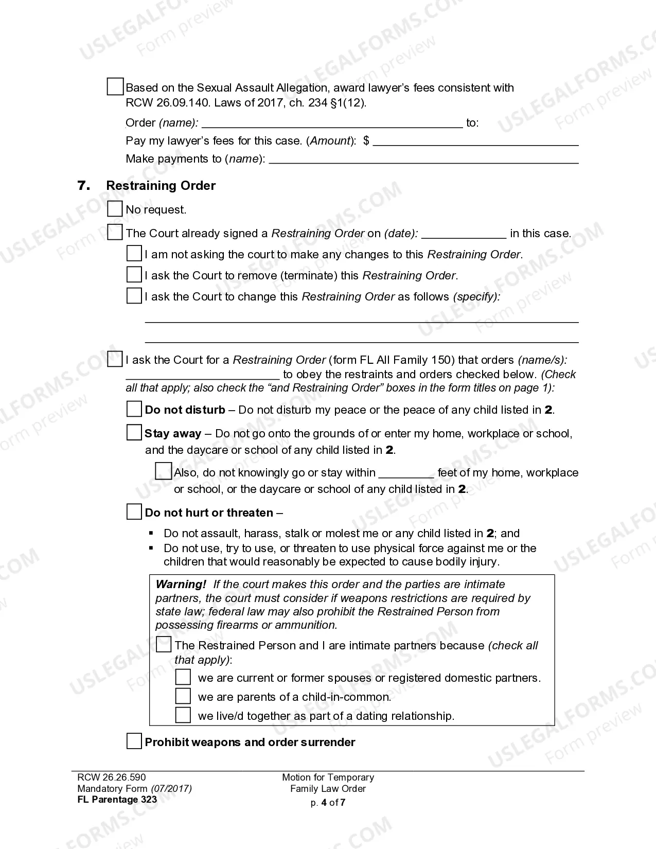 Preview WPF PS 04.0100 - Motion and Declaration for Temporary Order - MTAF