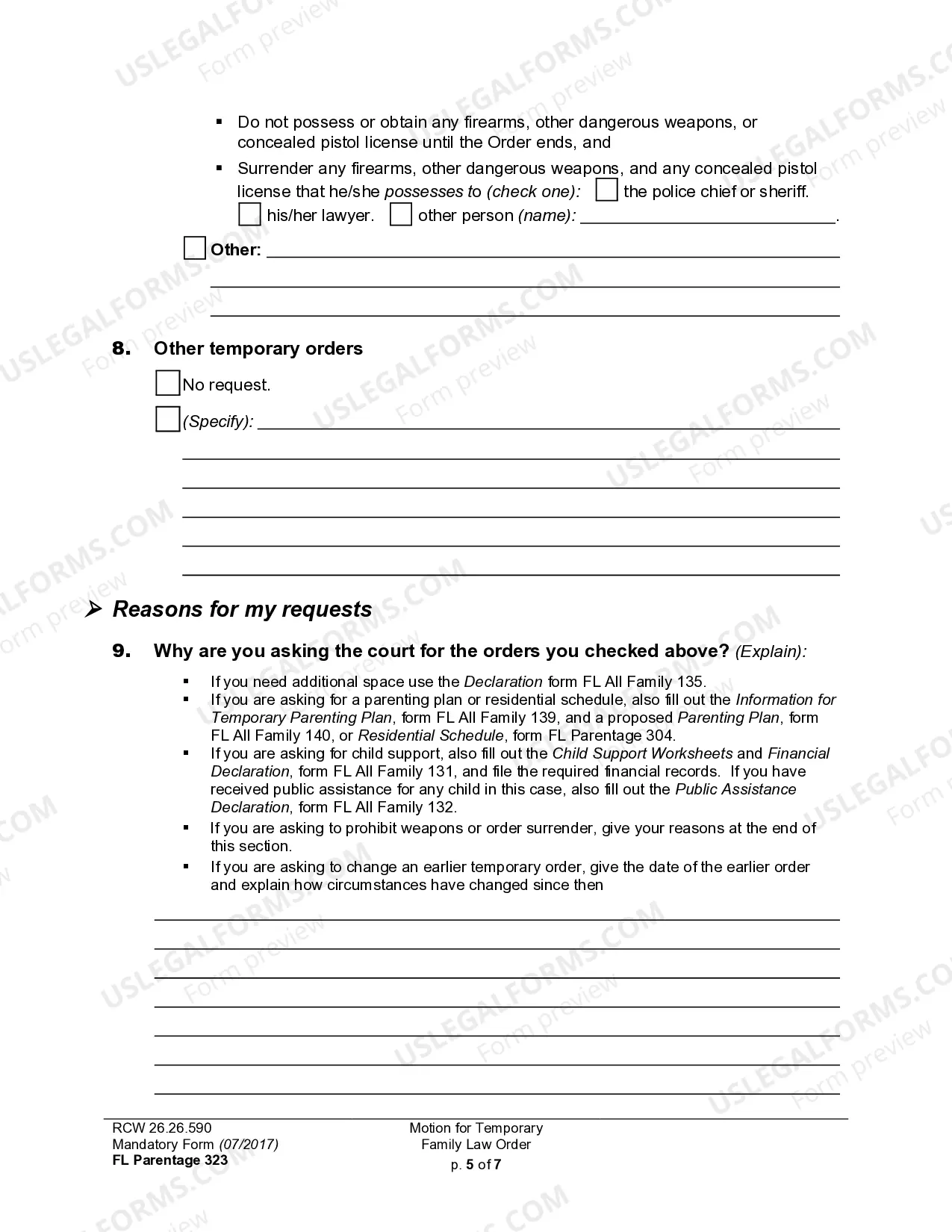 Preview WPF PS 04.0100 - Motion and Declaration for Temporary Order - MTAF