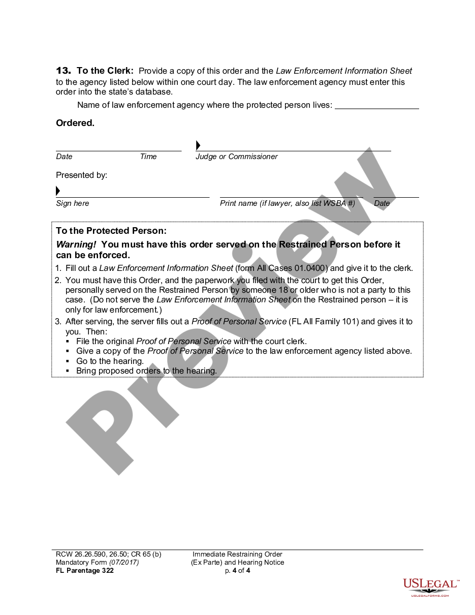 page 3 WPF PS 04.0170 - Ex Parte Restraining Order - Order to Show Cause - TPROTSC preview