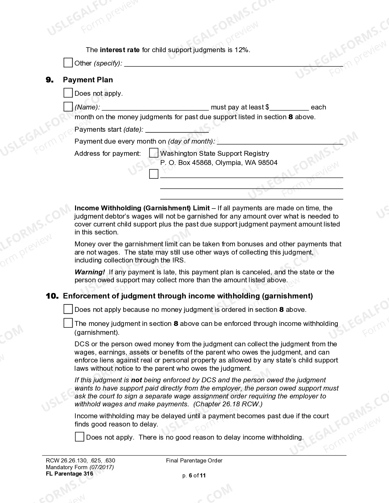 Preview WPF PS 04.0200 - Judgment and Order Determining Parentage and Granting Additional Relief - JDOEP