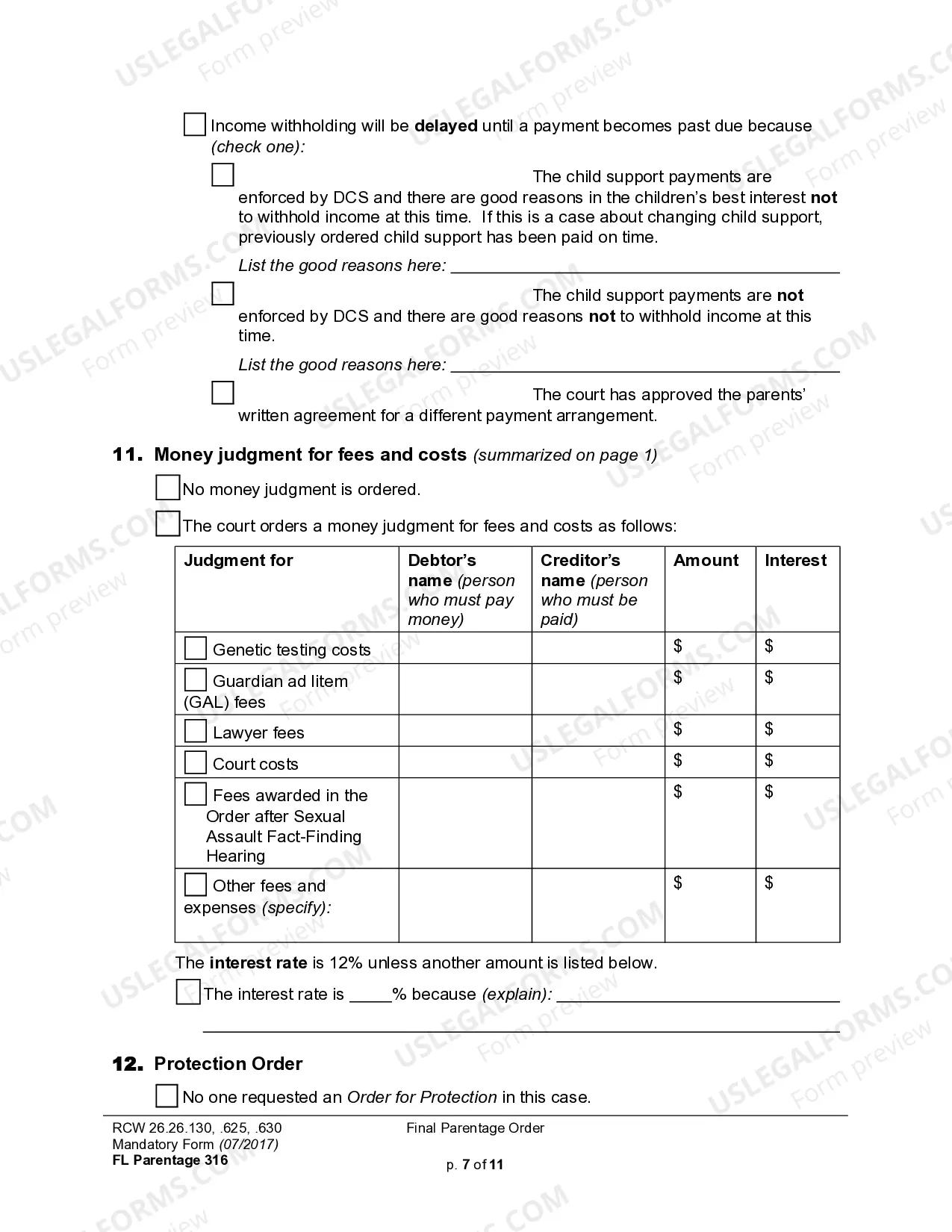 Preview WPF PS 04.0200 - Judgment and Order Determining Parentage and Granting Additional Relief - JDOEP