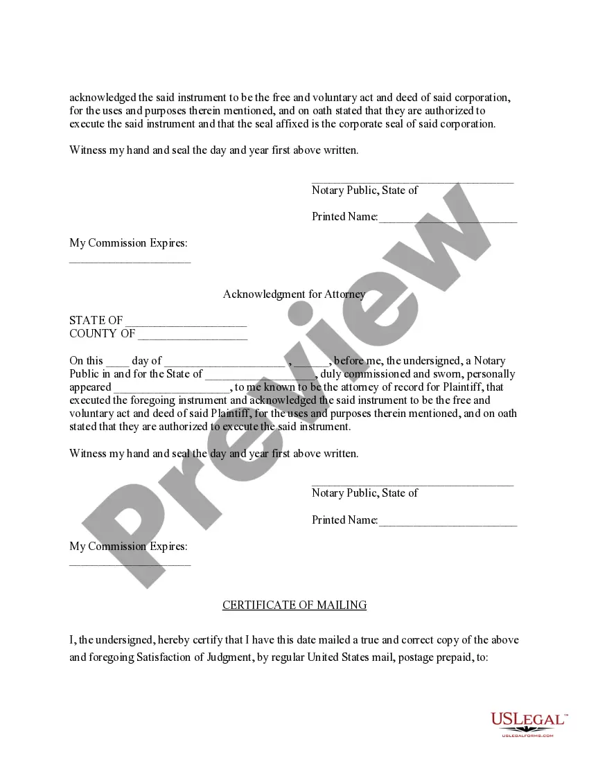 Preview Washington Satisfaction of Judgment