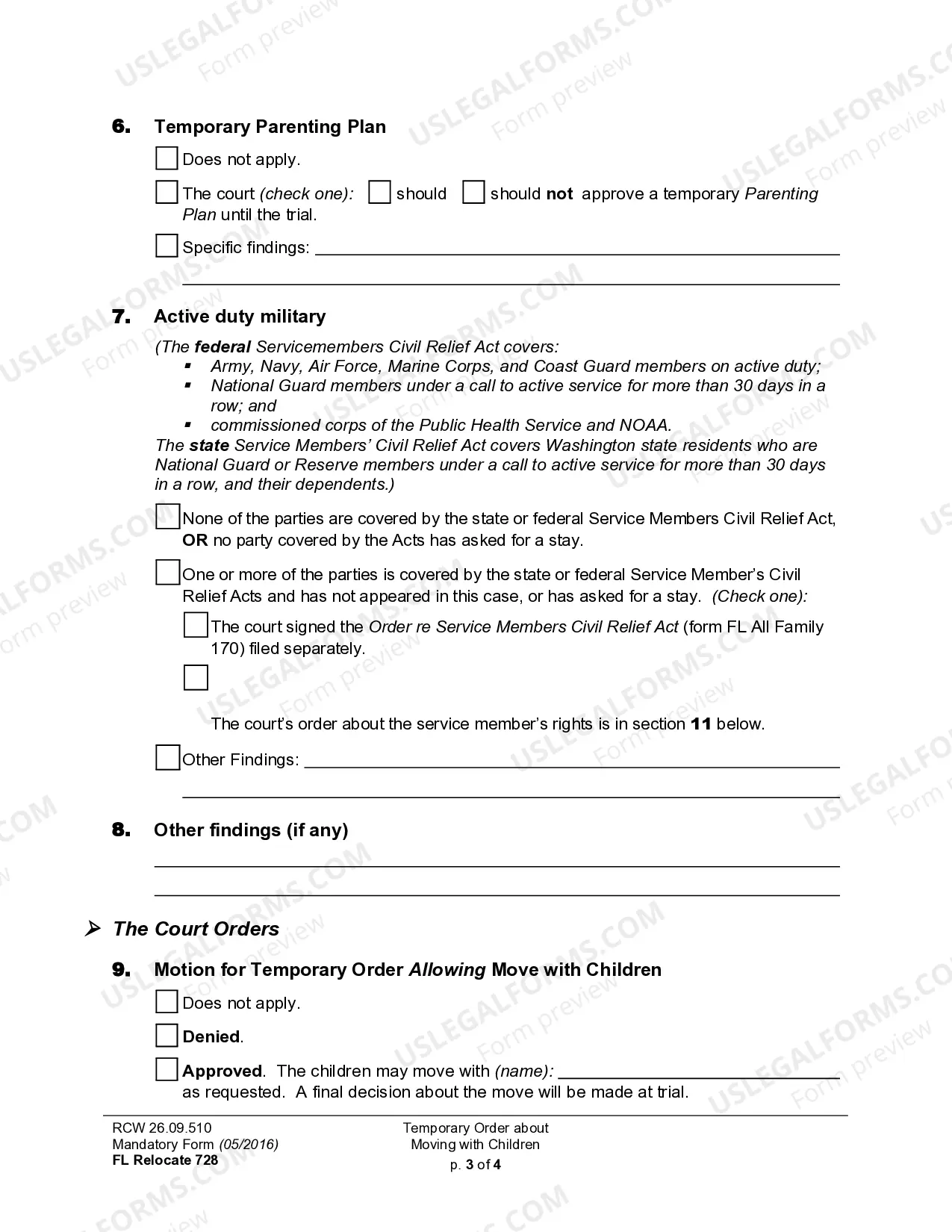 Preview WPF DRPSCU07.0890 - Temporary Order regarding Relocation of Children