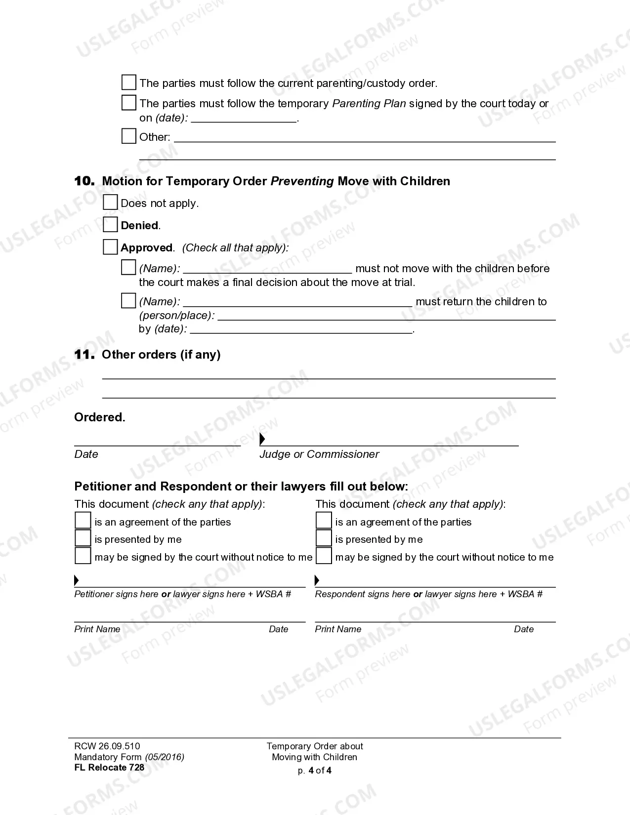Preview WPF DRPSCU07.0890 - Temporary Order regarding Relocation of Children