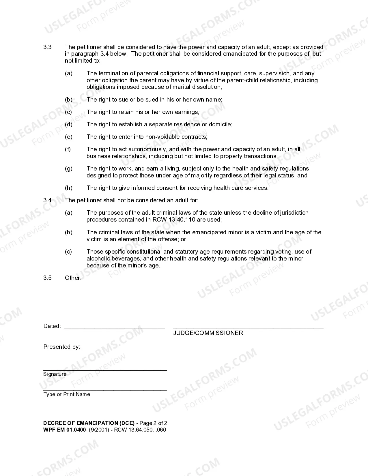 Preview WPF EM 01.0400 - Decree of Emancipation - DCE