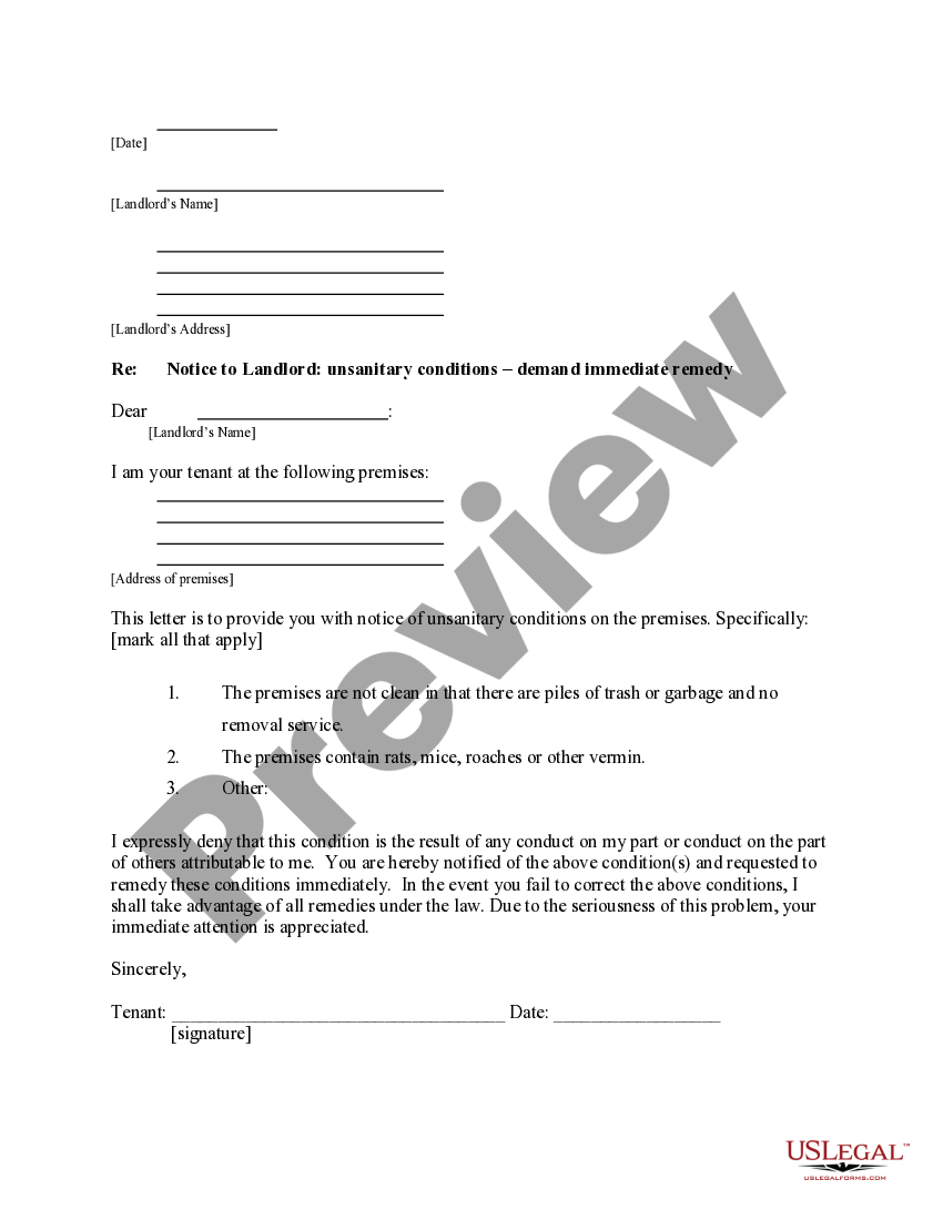 Sample Letters To Landlord Washington State Form US Legal Forms