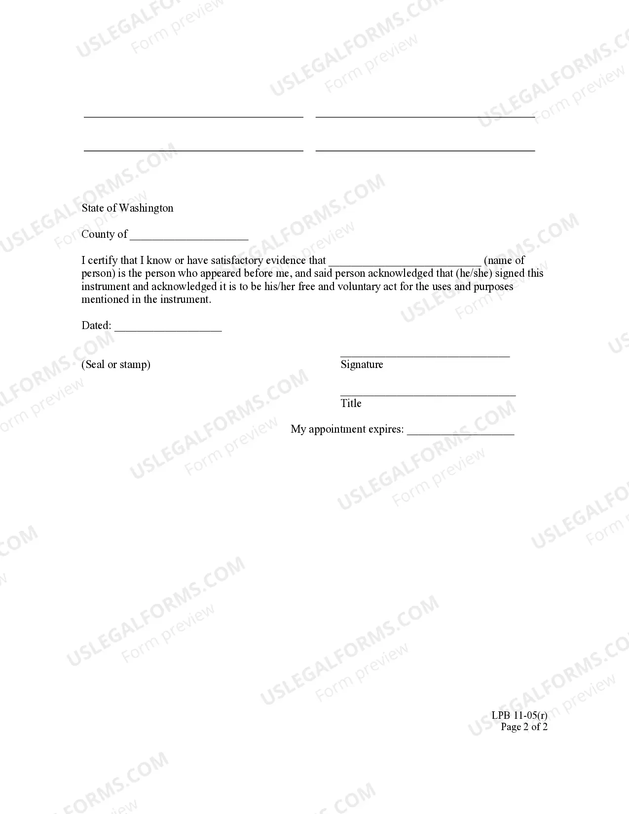 Preview Statutory Warranty Deed - Fulfillment - with representative acknowledgment