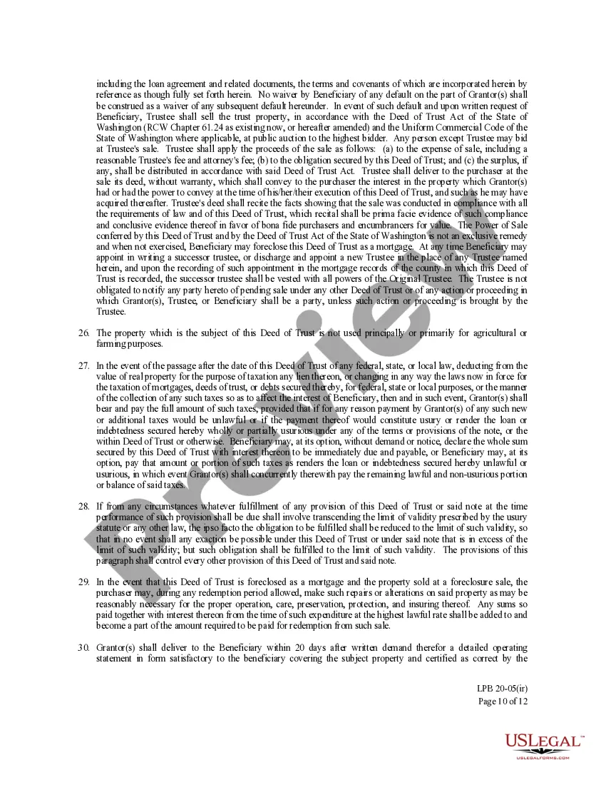 Get Deed of Trust - Short Form and Attachment - with individual and representative acknowledgments Preview Deed of Trust - Short Form and Attachment - with individual and representative acknowledgments