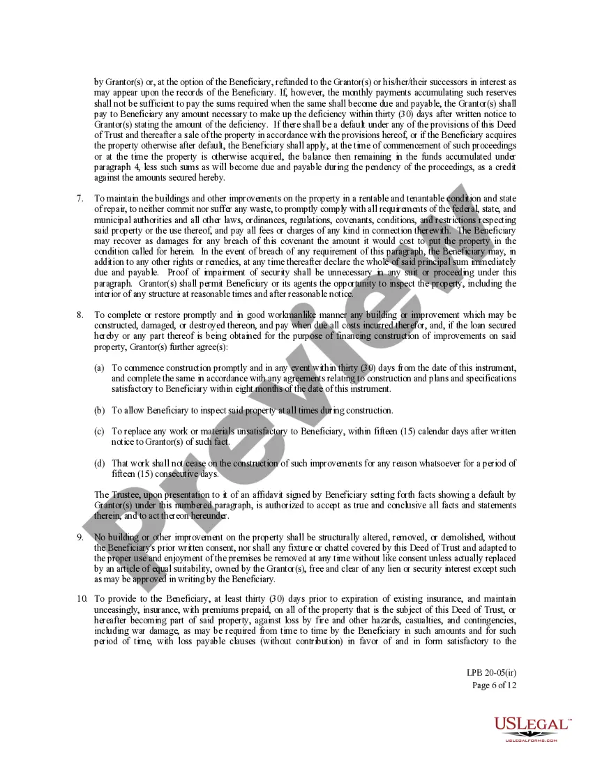 Get Deed of Trust - Short Form and Attachment - with individual and representative acknowledgments Preview Deed of Trust - Short Form and Attachment - with individual and representative acknowledgments