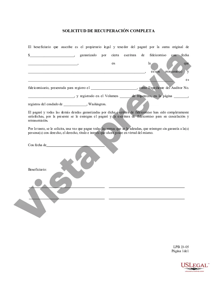 Preview Solicitud de recuperación completa