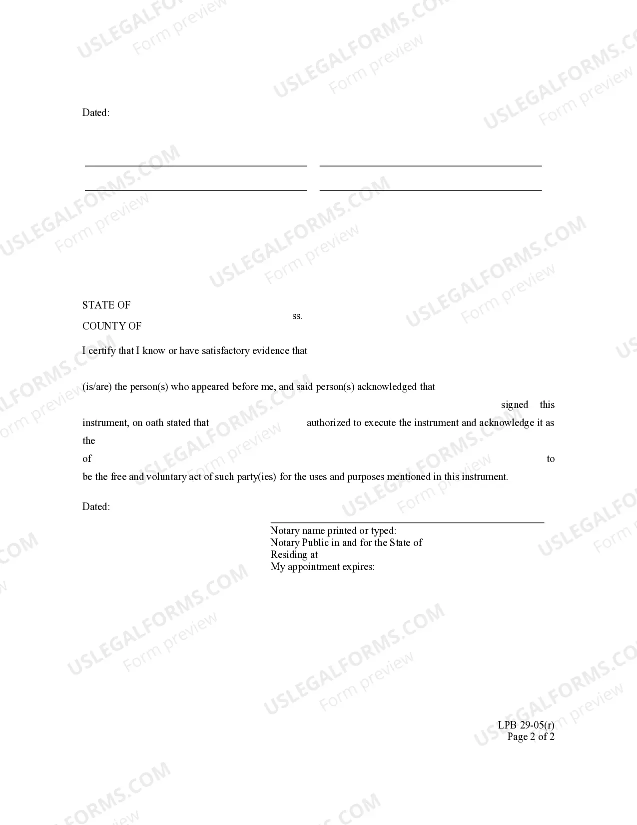 Preview Request for Notice - with representative acknowledgment