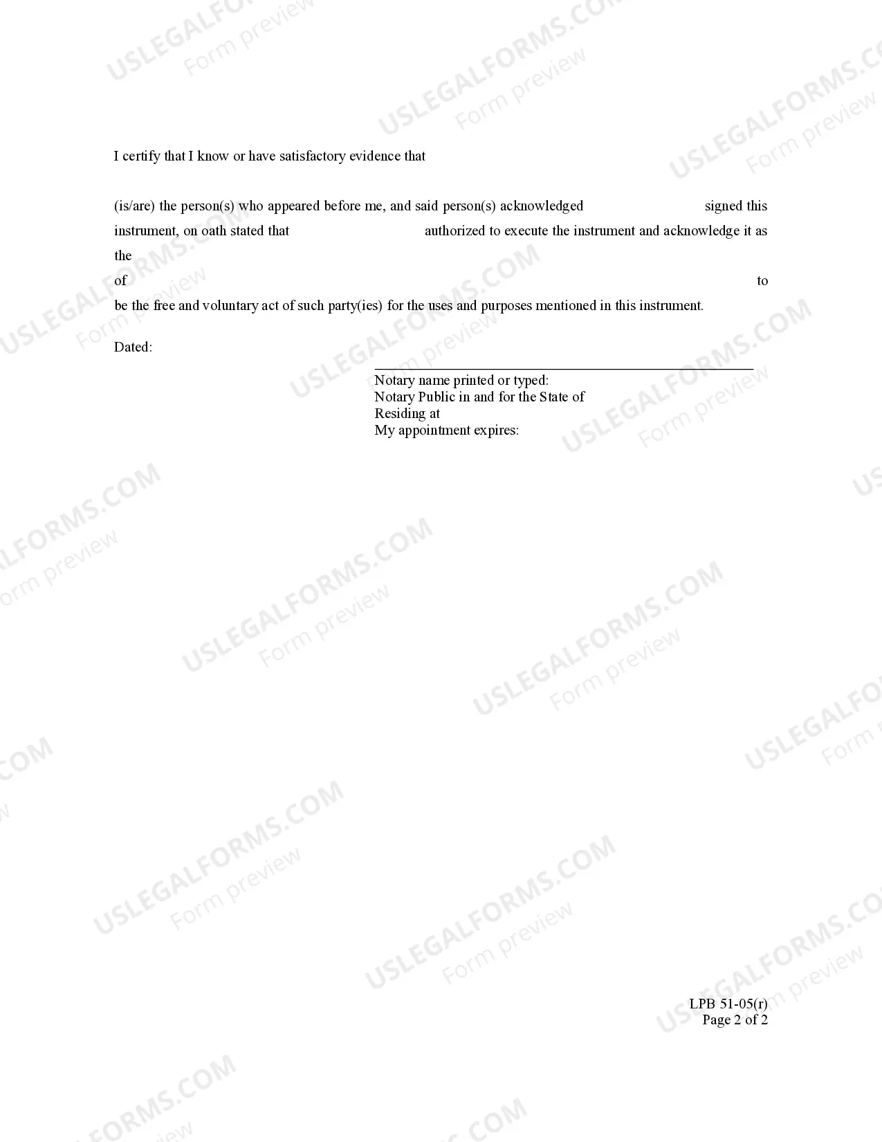 Preview Satisfaction of Mortgage - with representative acknowledgment