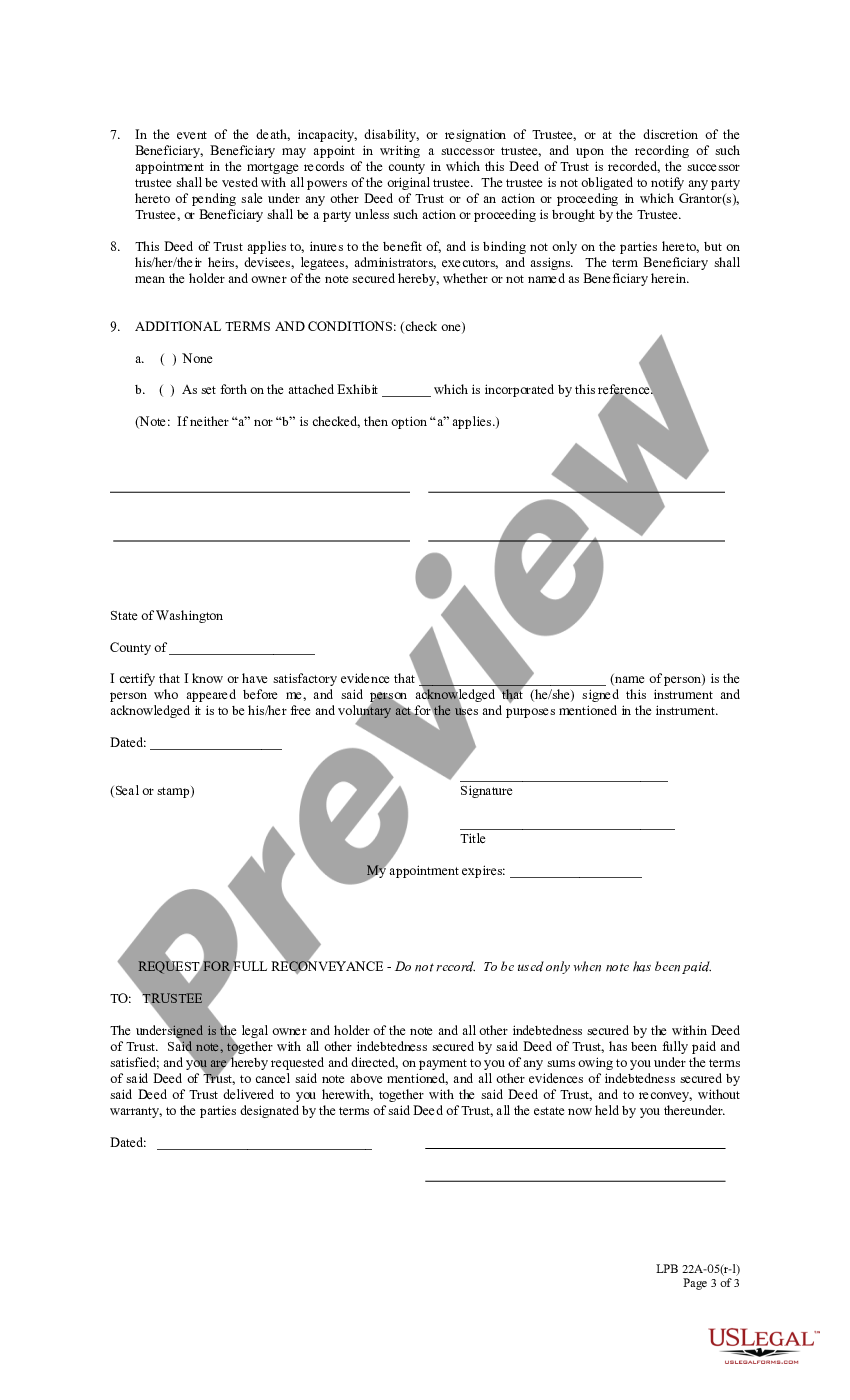 assignment of deed of trust washington state