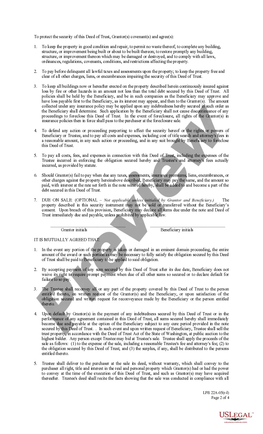Get Deed of Trust - Amended Long Form - with representative acknowledgment Preview Deed of Trust - Amended Long Form - with representative acknowledgment