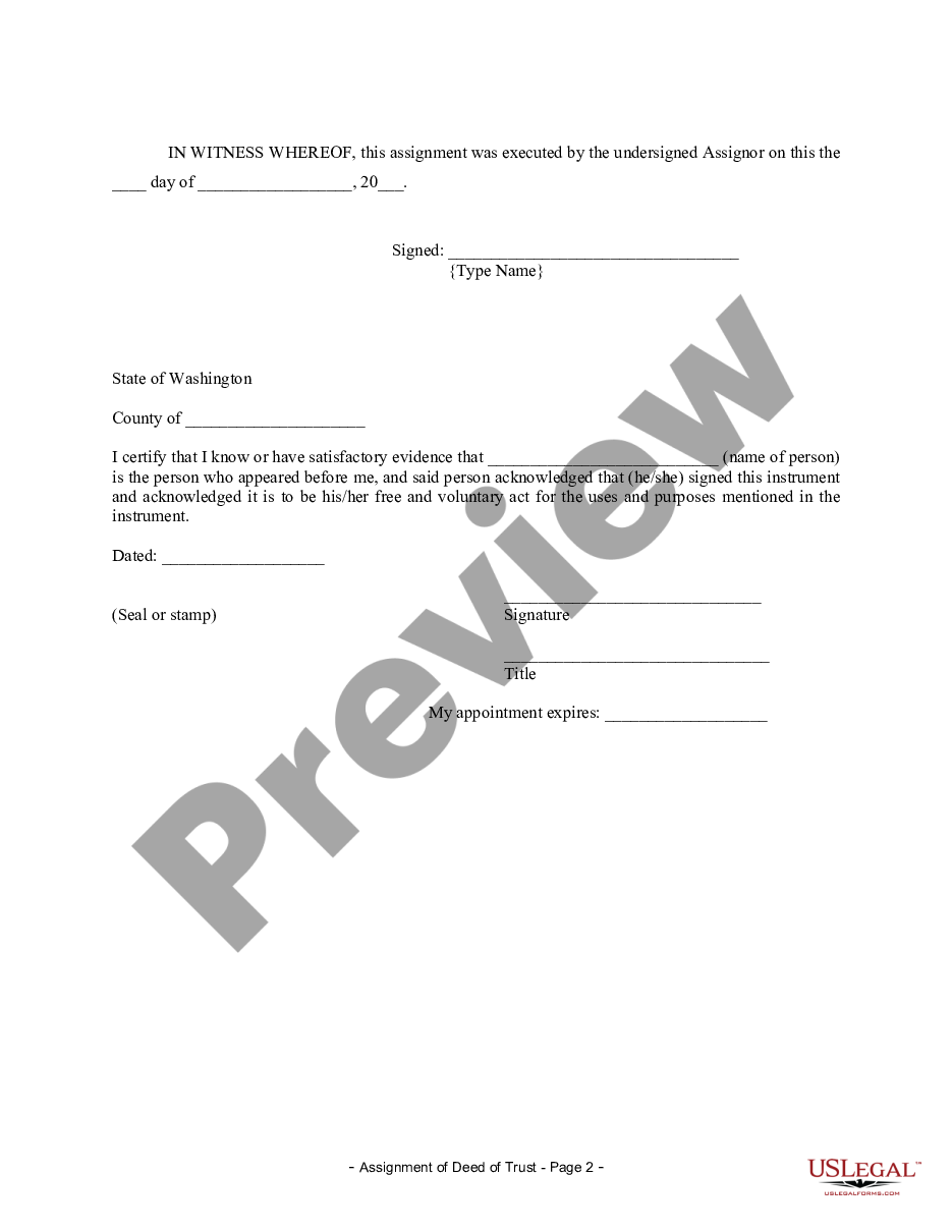 page 1 Assignment of Deed of Trust by Individual Mortgage Holder preview