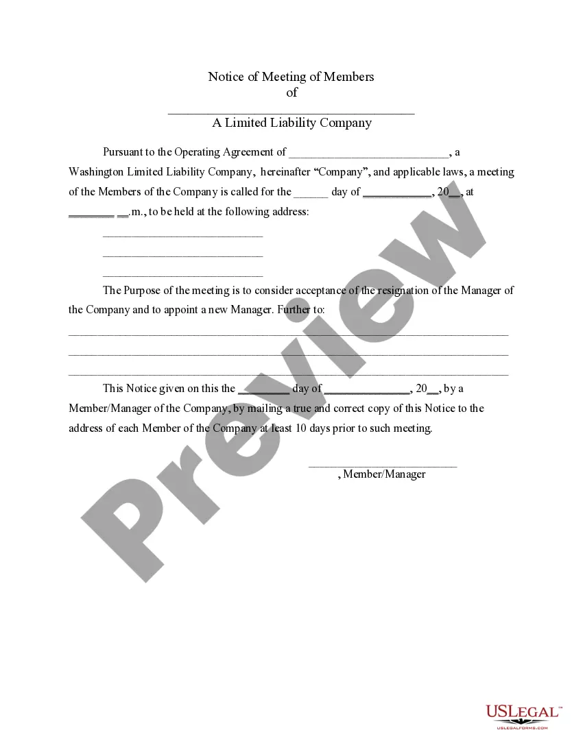 Preview LLC Notices, Resolutions and other Operations Forms Package