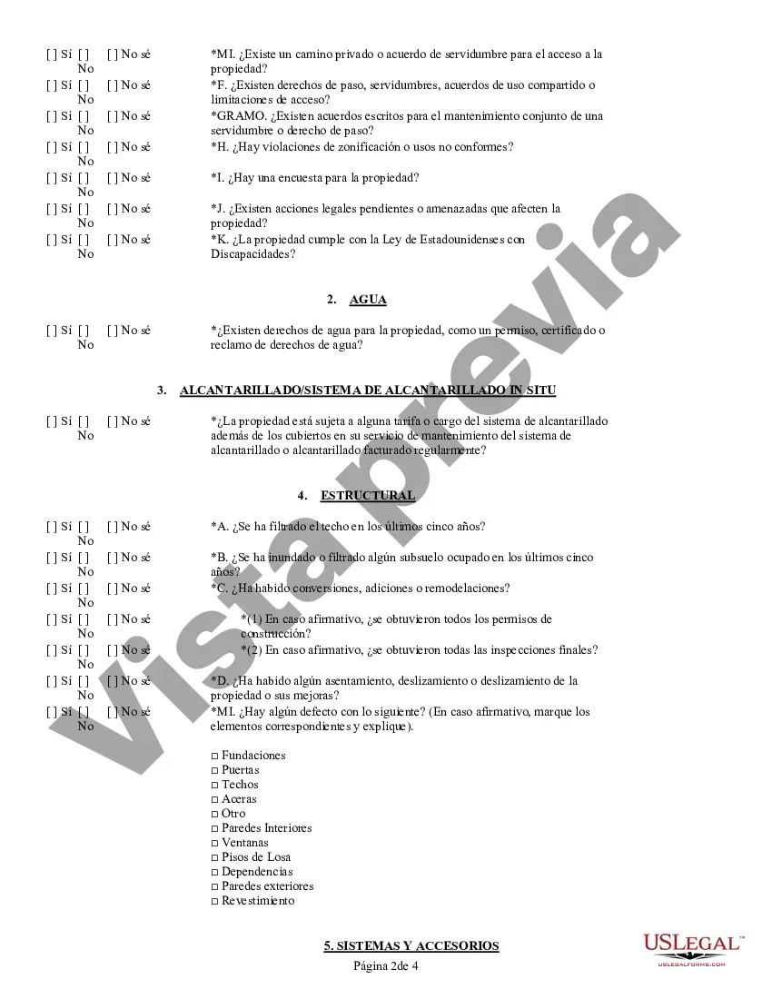 Preview Divulgación del vendedor de propiedad comercial de Washington