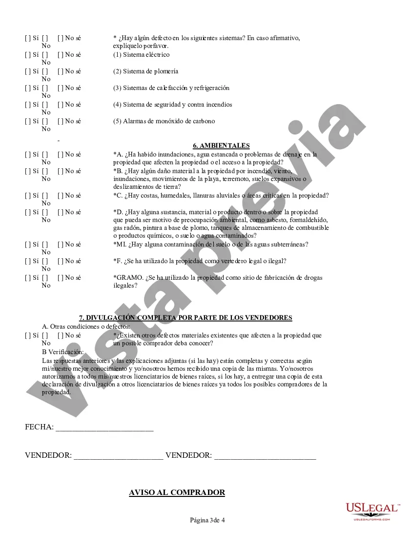 Preview Divulgación del vendedor de propiedad comercial de Washington