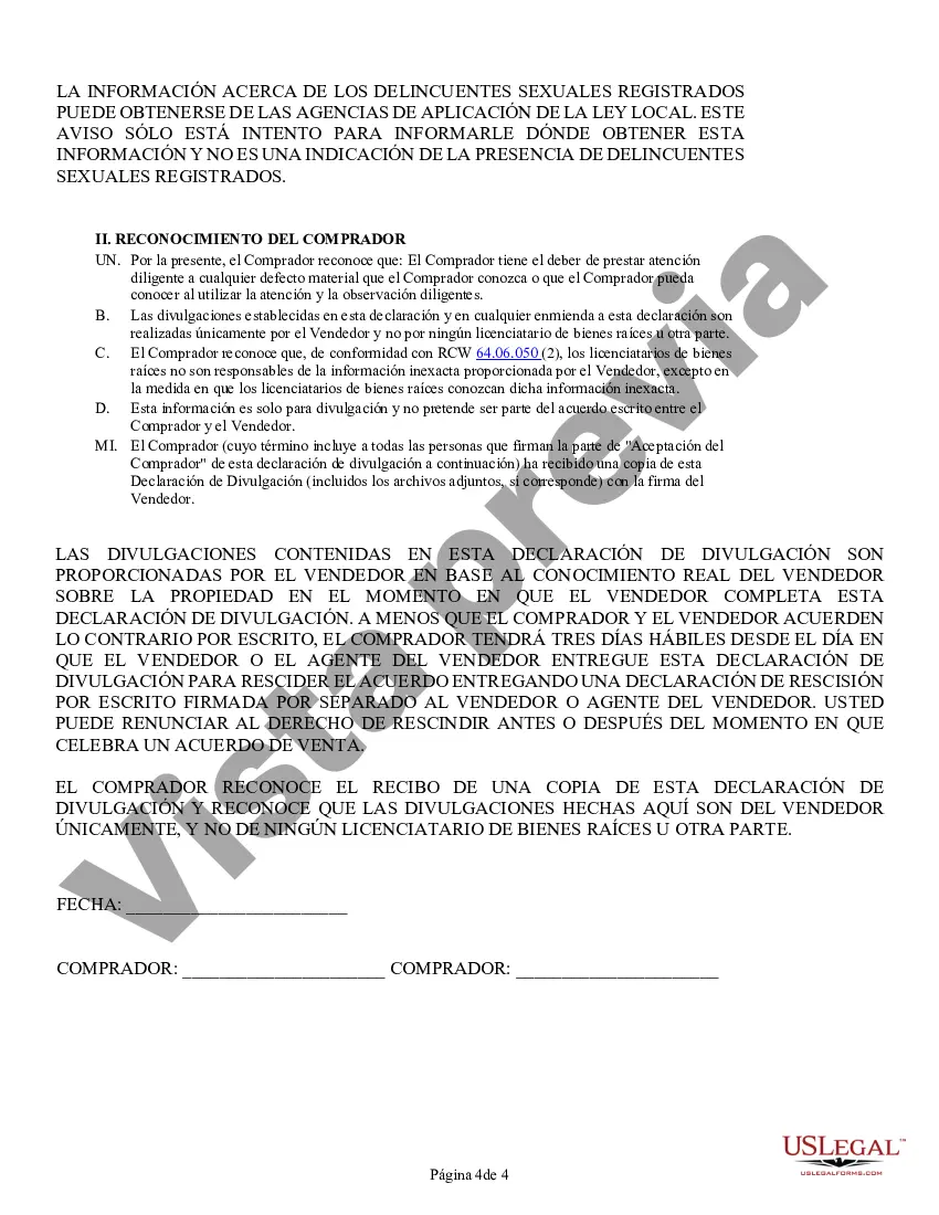 Preview Divulgación del vendedor de propiedad comercial de Washington