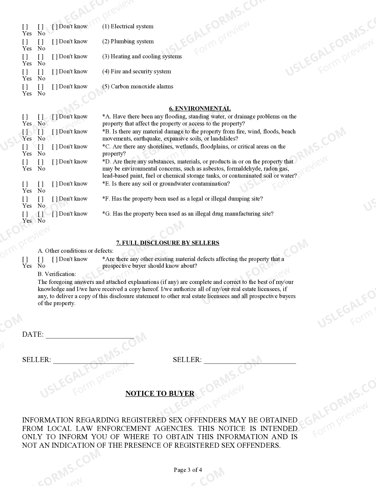 Washington Commercial Real Estate Disclosure Form US Legal Forms