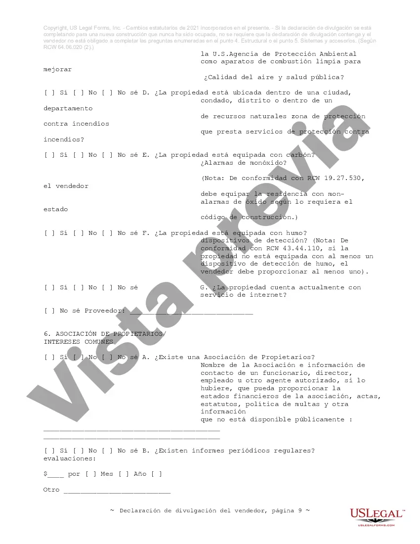 Preview Declaración de Divulgación de Ventas de Bienes Raíces Residenciales