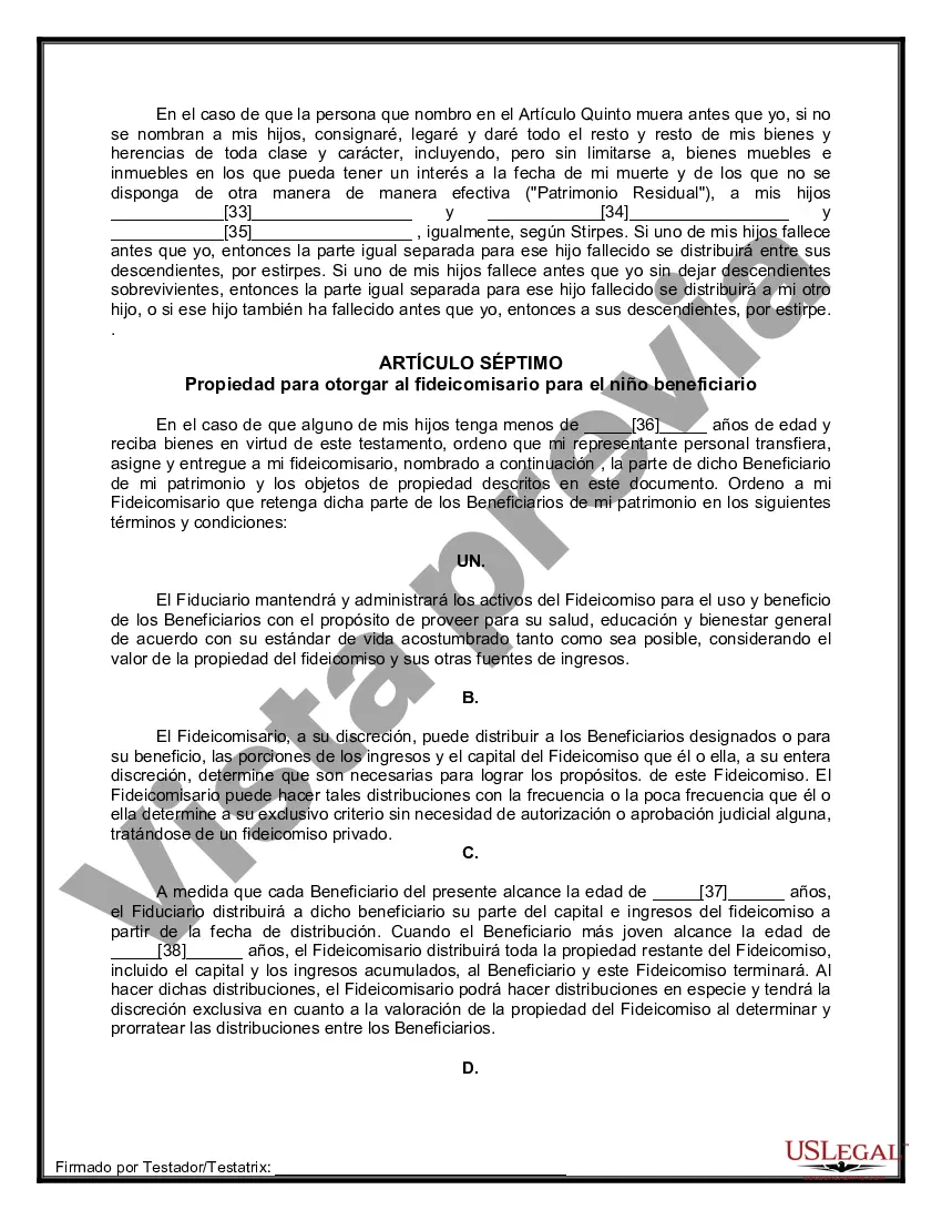 Preview Testamentos Mutuos o Últimas Voluntades y Testamentos para Personas Solteras que conviven con Hijos Menores
