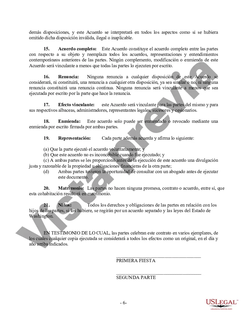 Preview Acuerdo de convivencia no marital de convivencia