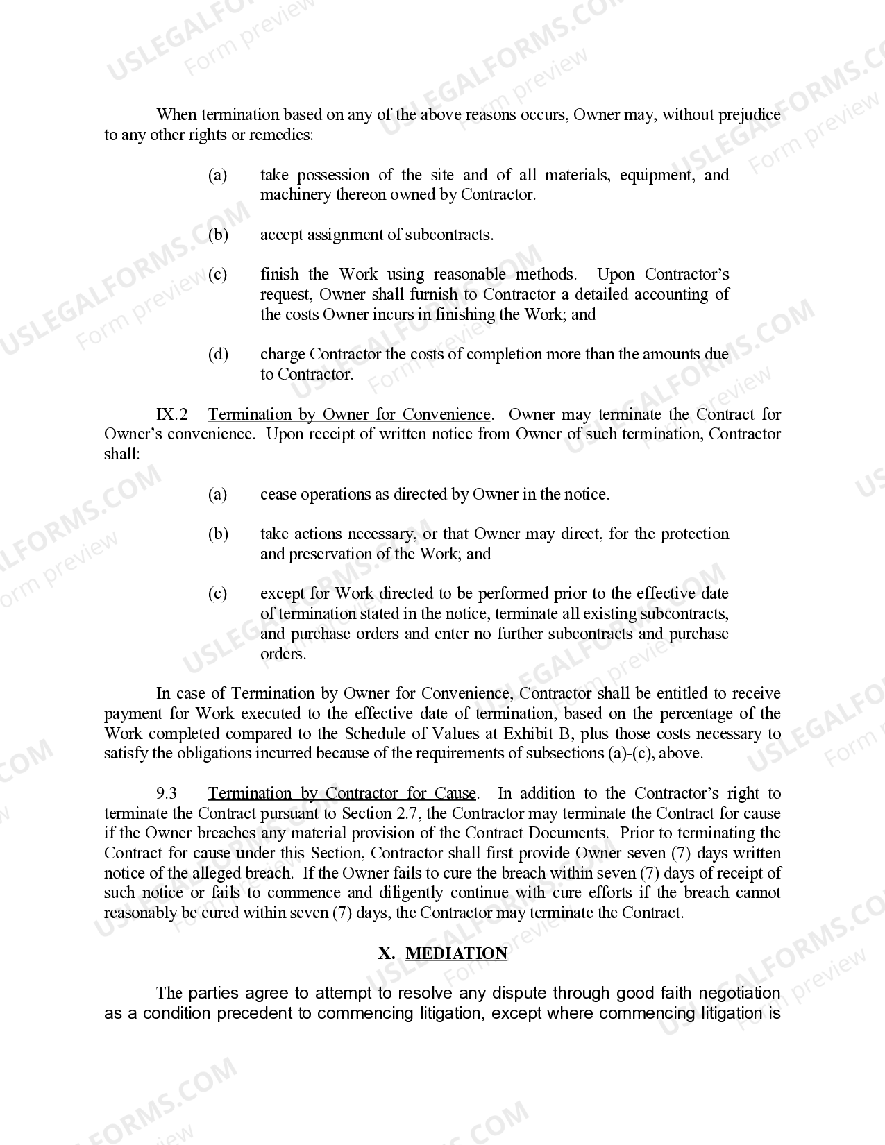 Washington Residential Construction Contract - Lump Sum | US Legal Forms