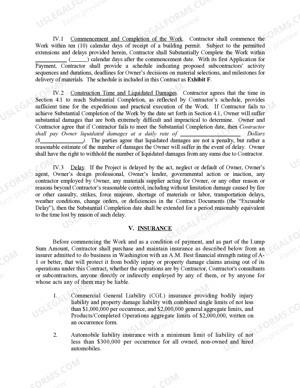 Preview Residential Construction Contract - Lump Sum