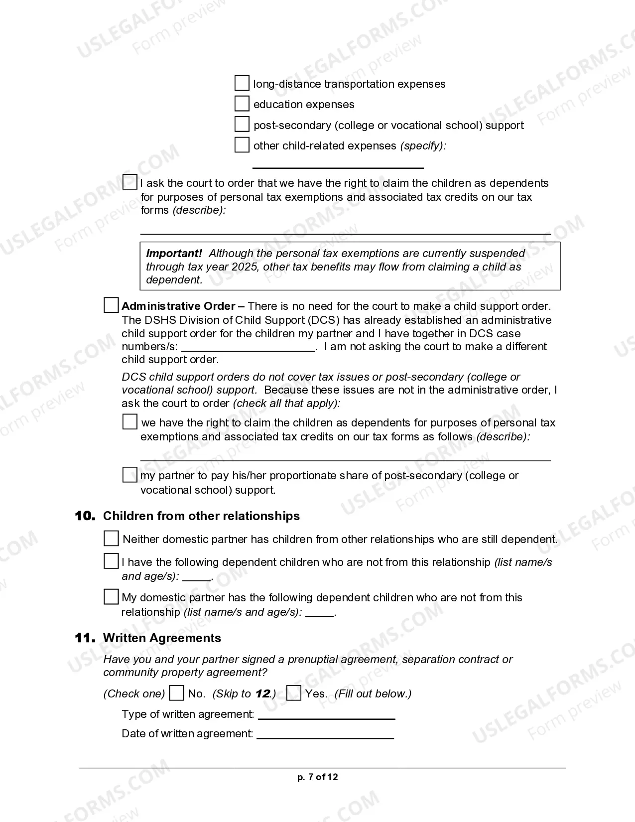 Preview Petition for Legal Separation for Registered Domestic Partnership