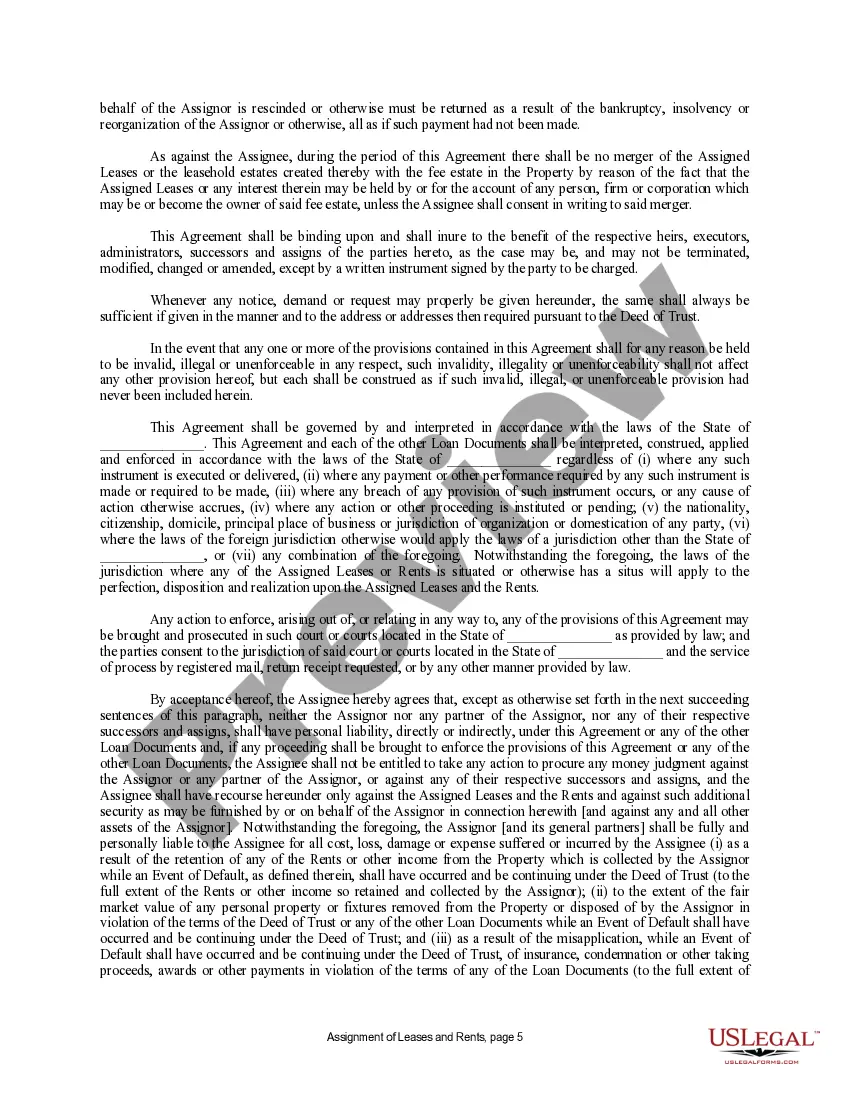 Get Assignment of Lease and Rent from Borrower to Lender Preview Assignment of Lease and Rent from Borrower to Lender