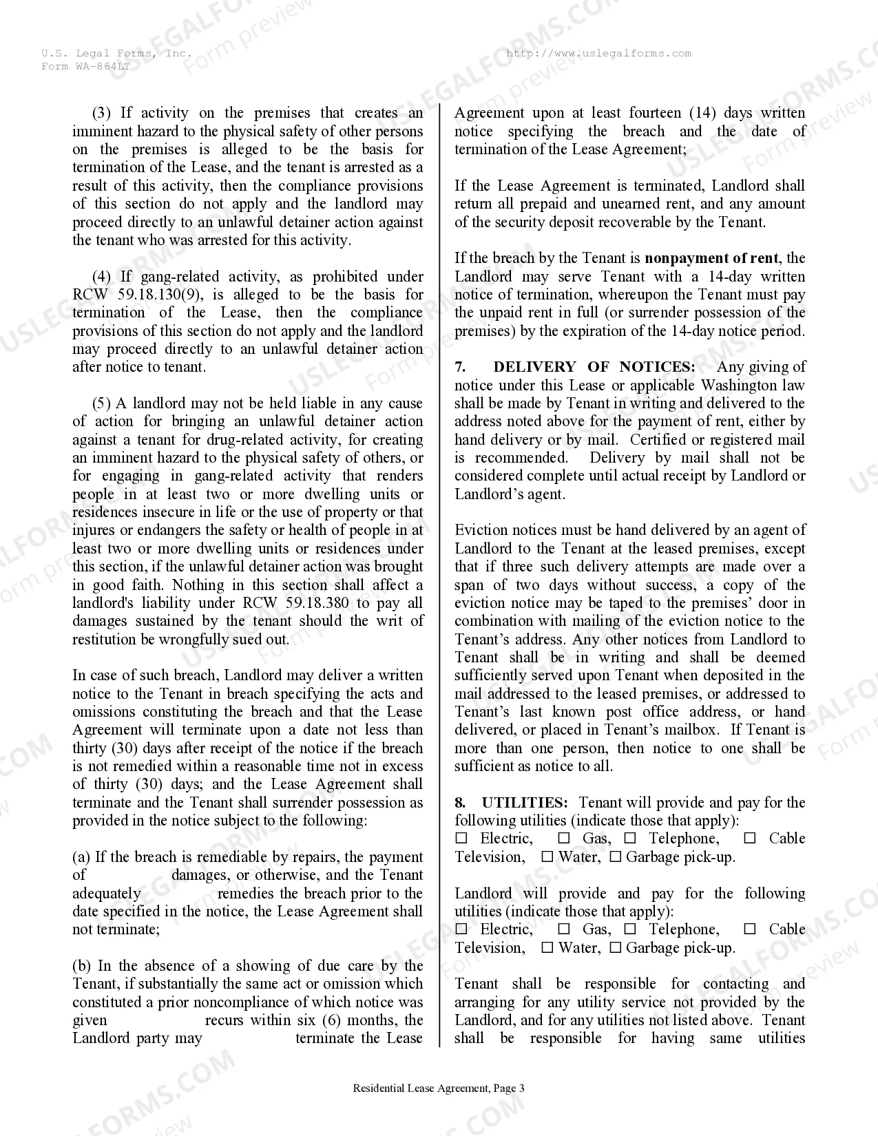 Preview Residential Rental Lease Agreement