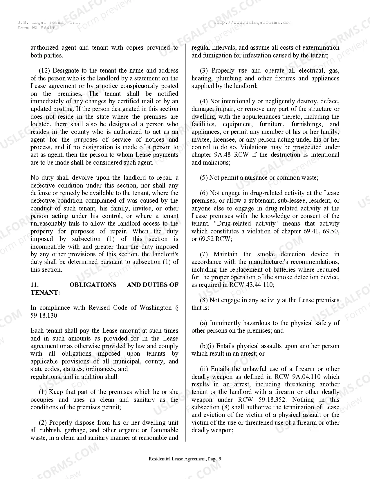 Preview Residential Rental Lease Agreement