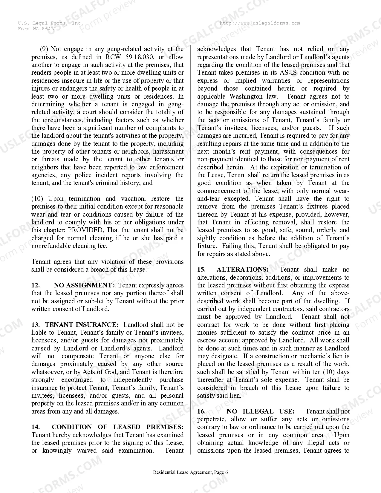 Preview Residential Rental Lease Agreement