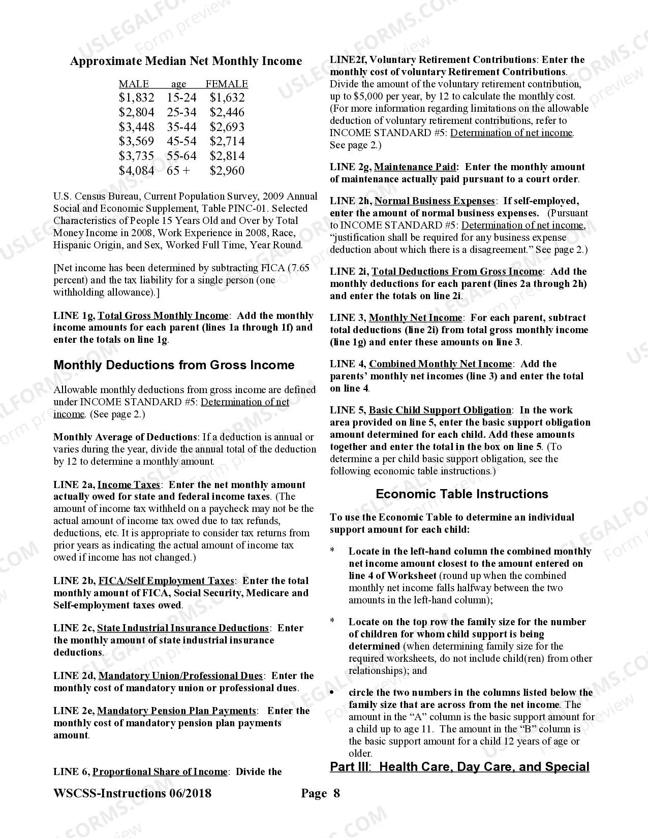 Preview DR Child Support Schedule, includes definitions, guidelines and summary report